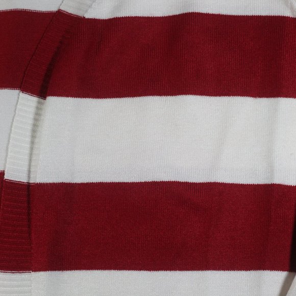 NWOT Red and White Striped Size XL Long Cardigan - Picture 3 of 6